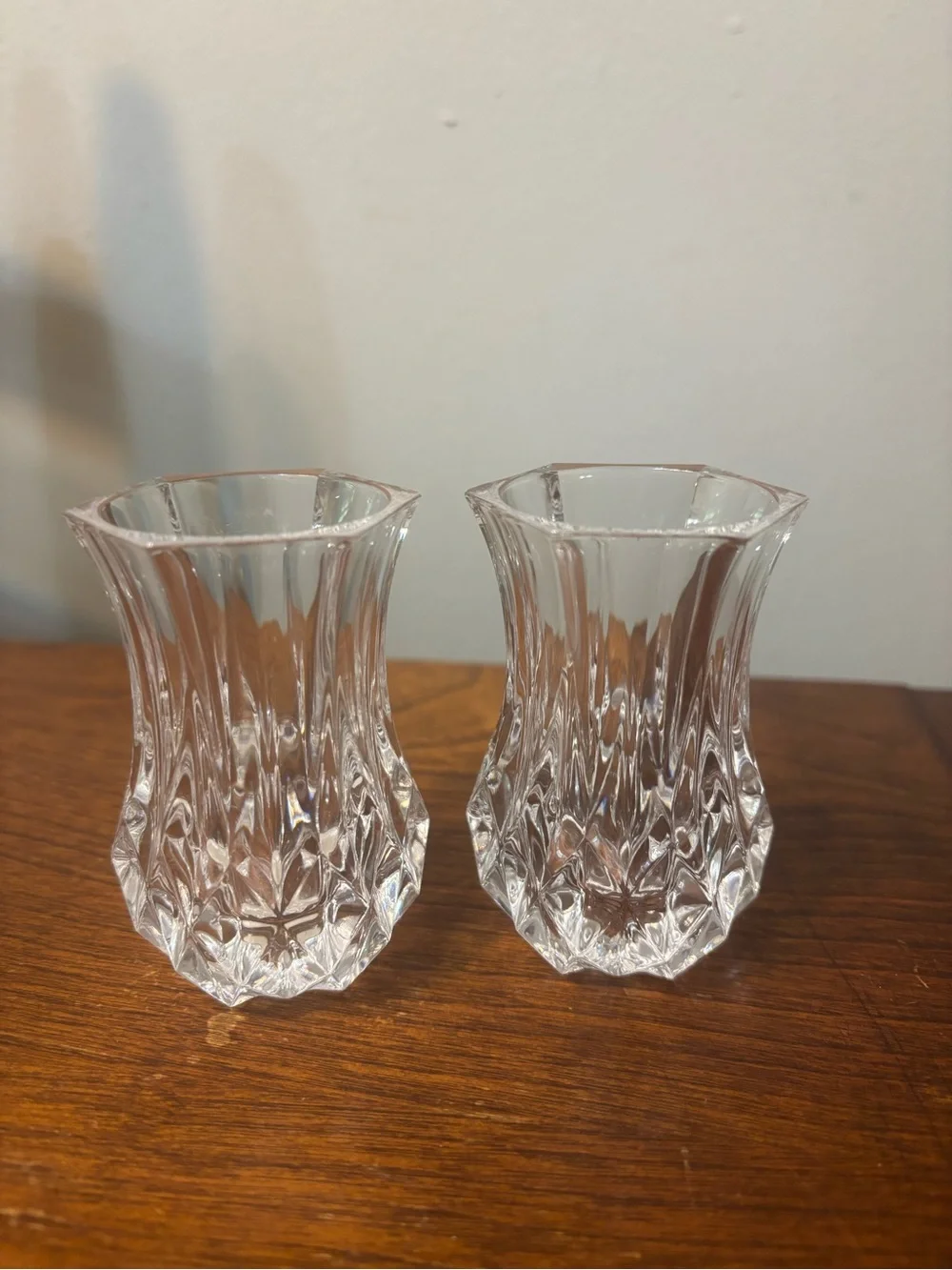 Vintage Cristal d’Arques bud vase/candle holder:set of 2